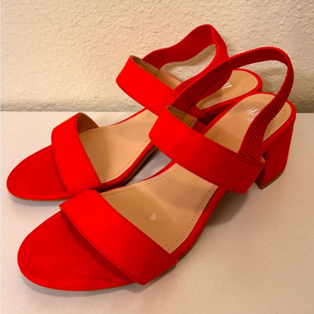 H&M Women's Suede Red Sandals